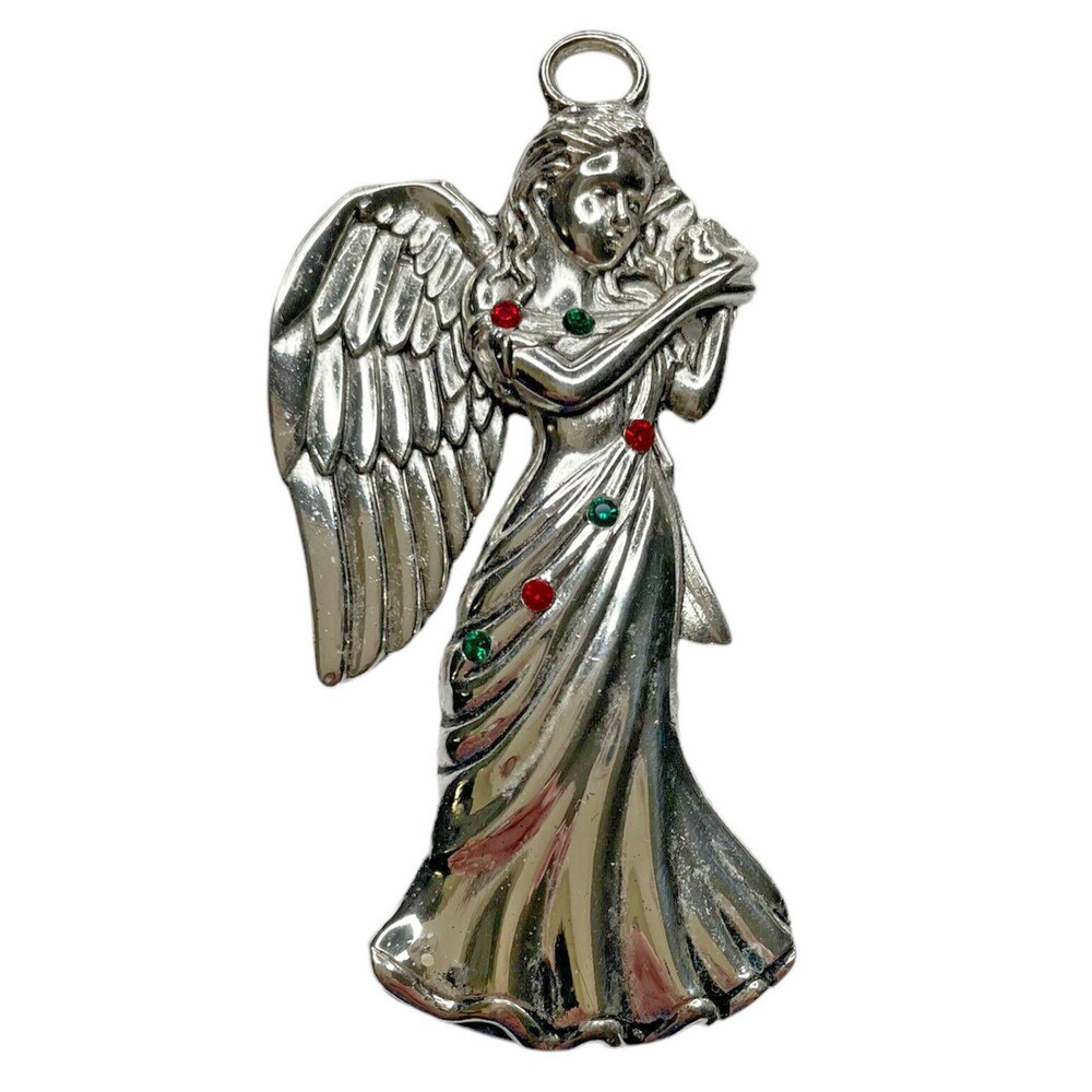Regent Square Angel Christmas Ornament Silver Plated w/Swarovski Crystals